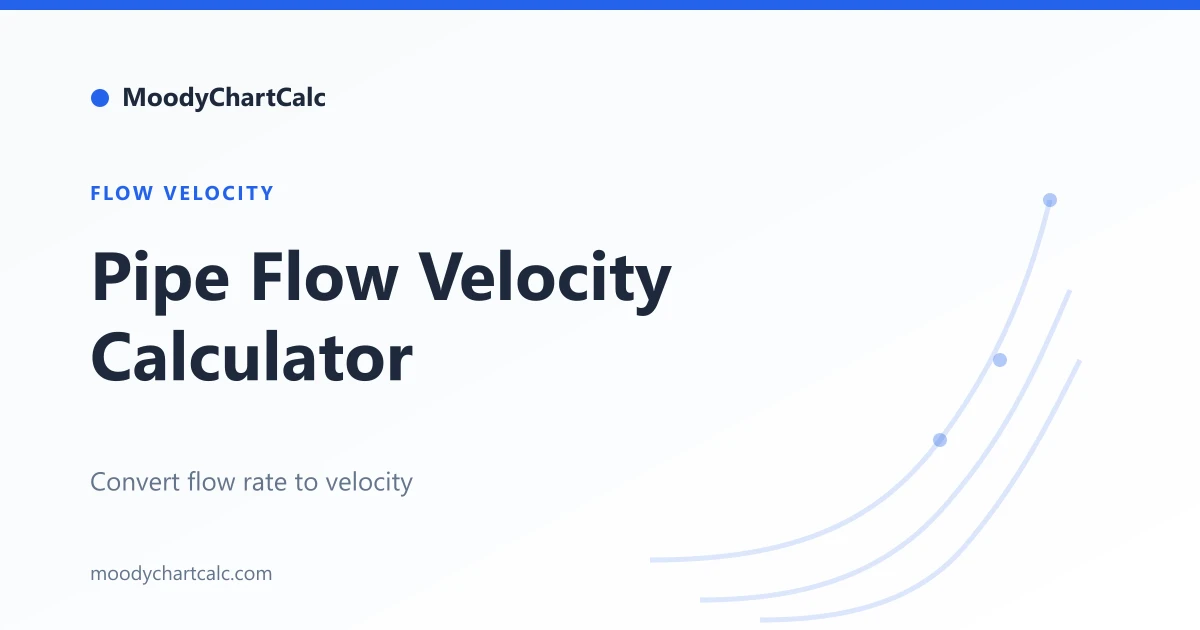 Pipe Flow Velocity Calculator — MoodyChartCalc
